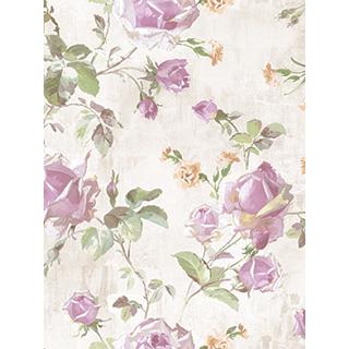 Seabrook Designs CM10509 Camille Acrylic Coated Floral Wallpaper